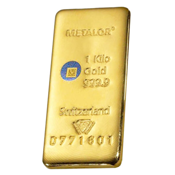 Certificated 1 Kilo Metalor Gold Bar