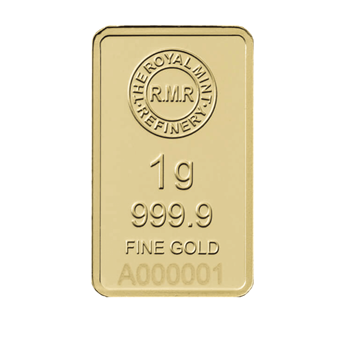 Gold Bar- 1g -Certified-Royal Mint Refinery (RMR) 