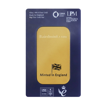 Certified 50g Gold Bar Baird London