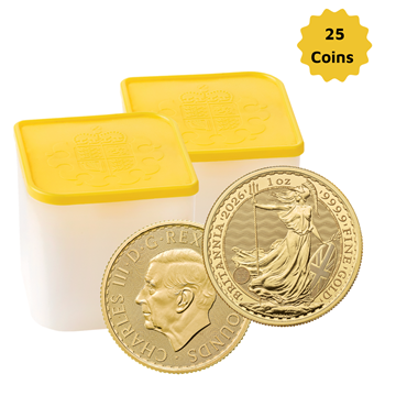 2026 Gold Britannia 1 Oz - 25 Coin Tube 