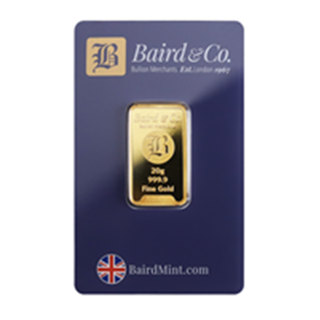 Certified 20g Gold Bar Baird London