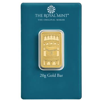 Certified 20g Gold Bar Royal Mint Kaaba Bar