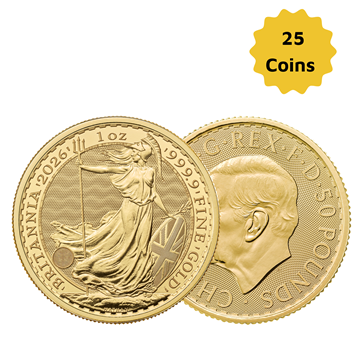 2026 Gold Britannia 1 Oz - 25 Coin Tube 
