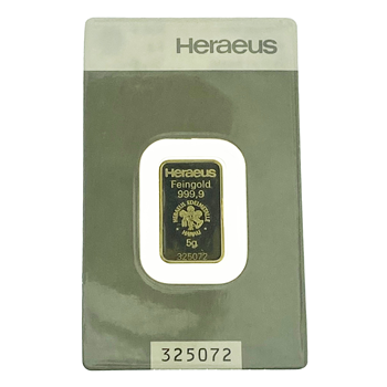 Certified 5g Gold Bar Argor- Heraeus