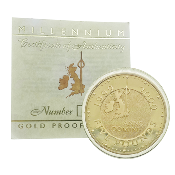 1999 - 2000 Gold Millennium £5 Crown