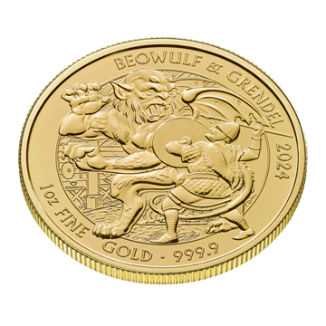 1 Oz Gold Britannia Beowulf and Grendel