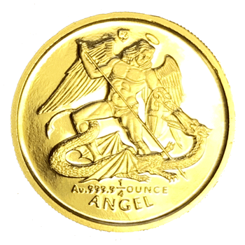Piedfort Quarter Oz Isle of Man Angel Gold