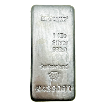 Cast 1Kg Silver Bar Metalor