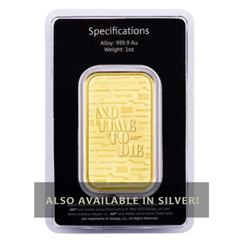 Royal Mint - 007 James Bond 1oz Gold Bar (Sealed)