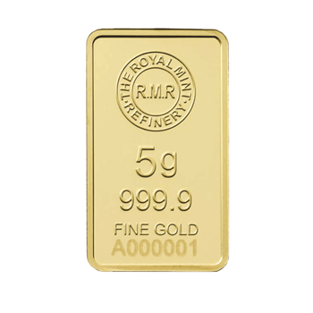 Certified 5g Gold Bar Royal Mint