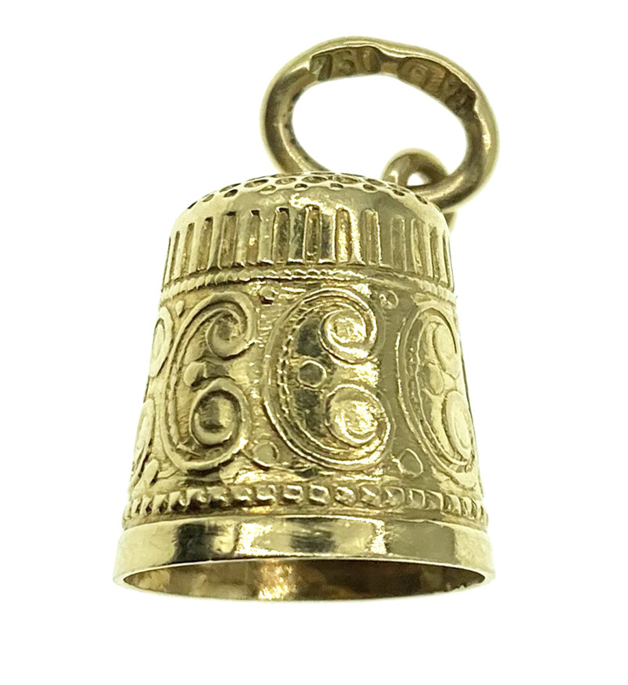 18ct Yellow Gold Thimble Charm