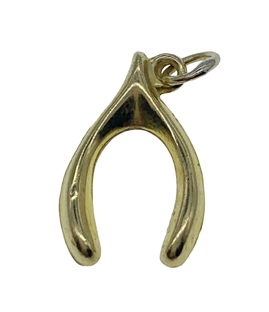 9ct Yellow Gold Wishbone Charm