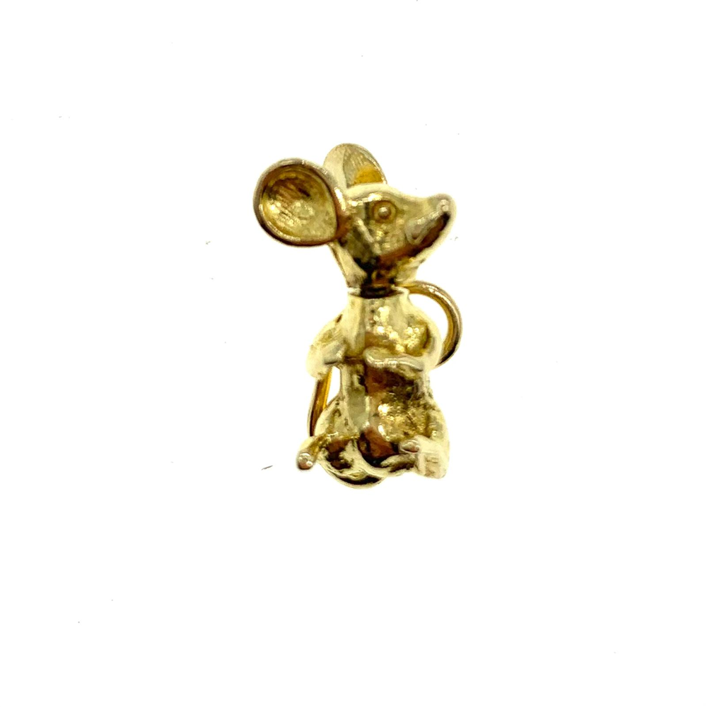 9ct Yellow Gold Mouse Charm