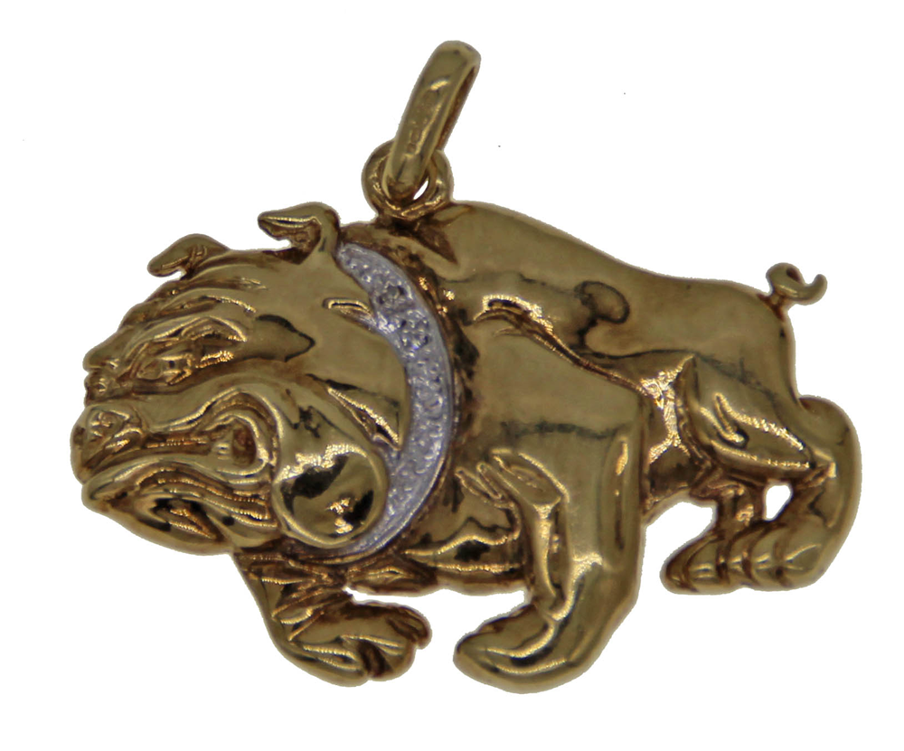 9ct gold bulldog pendant