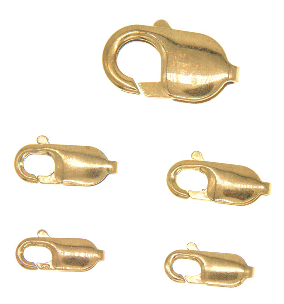 9ct Yellow Gold Assorted Lobster Claw 5 pack