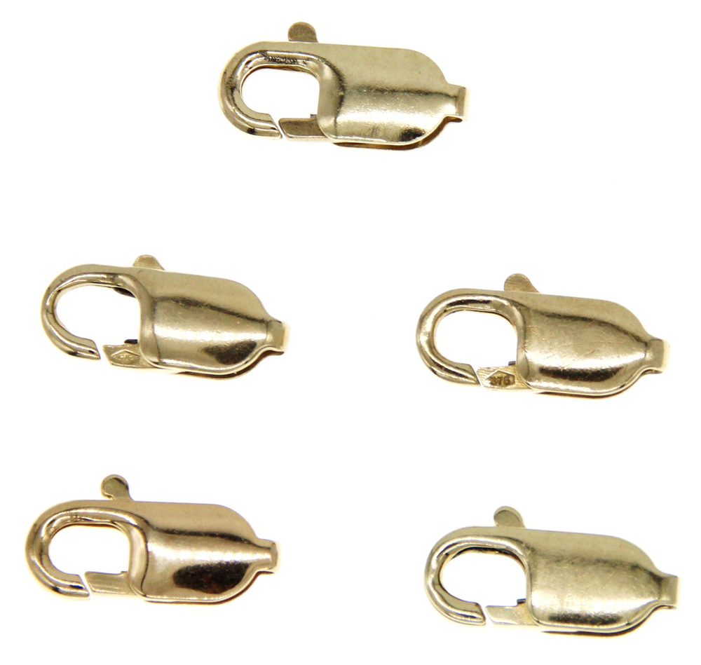 9ct Yellow Gold 13mm Lobster Claw 5 pack