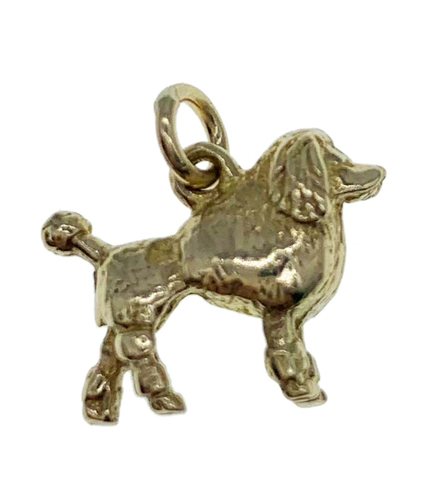 9ct Yellow Gold Poodle Dog Charm