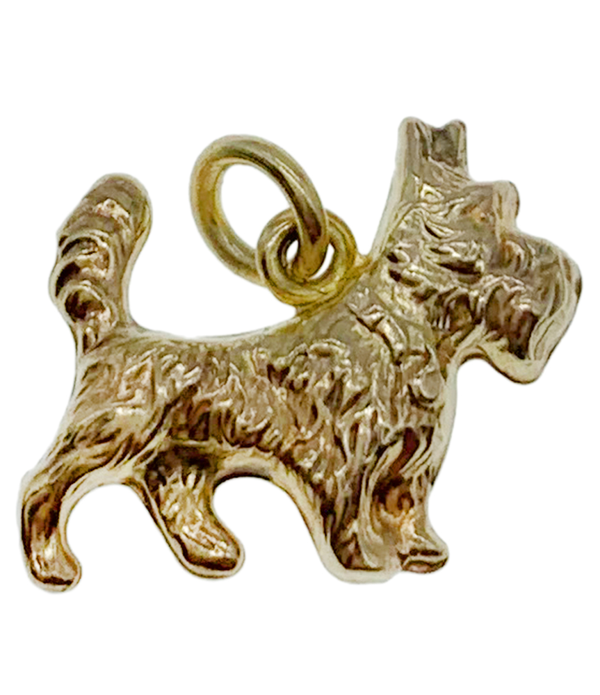 9ct Yellow Gold Scottie Dog Charm