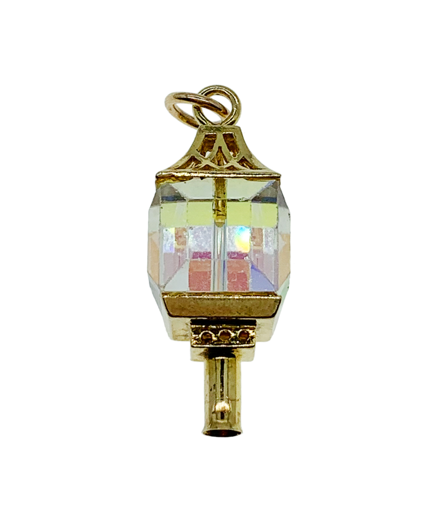 9ct Yellow Gold CZ Lamp Charm