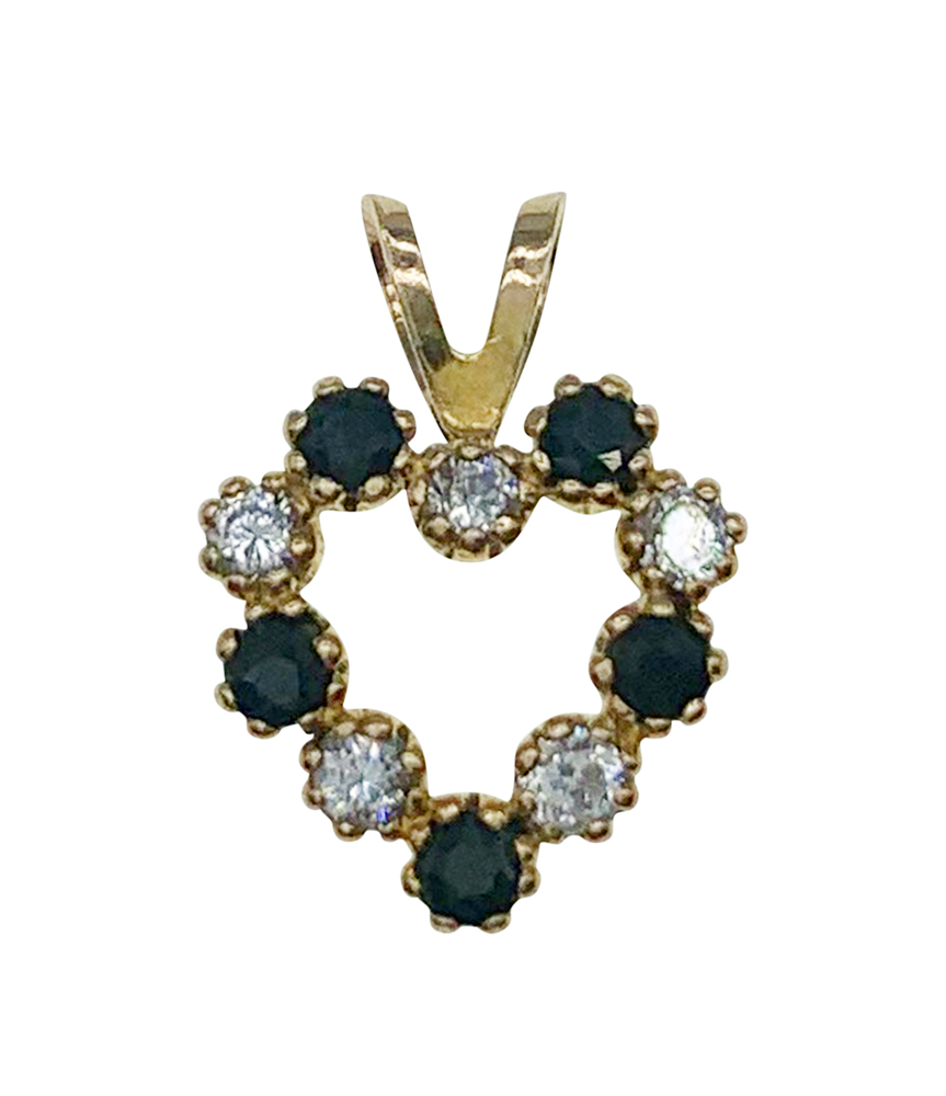 9ct Yellow Gold Childrens CZ Heart Shaped Pendant