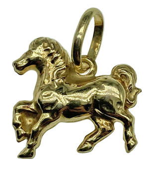 9ct Yellow Gold Mini Horse Pendant