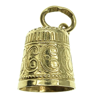 18ct Yellow Gold Thimble Charm