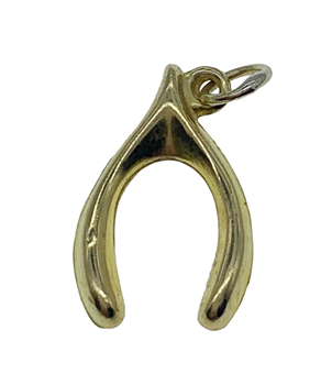 9ct Yellow Gold Wishbone Charm