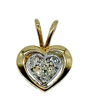 9ct Yellow Gold CZ Heart Charm