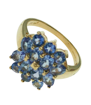 9ct Yellow Gold CZ Cluster Ring