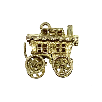 9ct Yellow Gold Gypsy Wagon Charm 