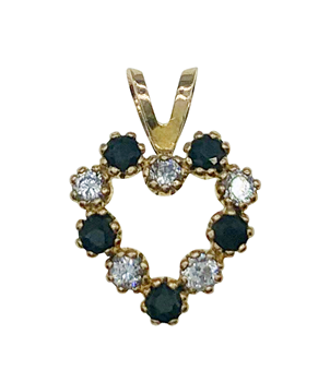 9ct Yellow Gold Children's CZ Heart Shaped Pendant