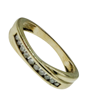 9ct Yellow Gold Diamond Crossover Ring