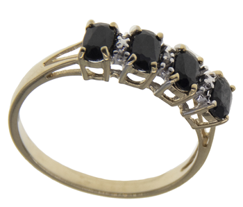 9ct Yellow Gold Sapphire & Diamond Eternity Ring