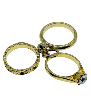 9ct Yellow Gold Wedding Ring Set Charm 