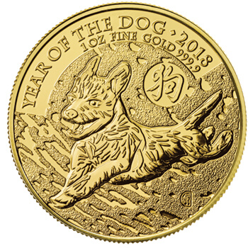 1 Oz Gold Lunar Dog Coin