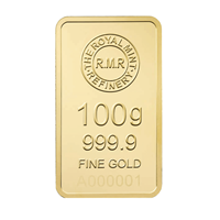 Certified 100g Gold Bar Royal Mint