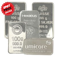 Best Value 100g Silver Bar x 5 
