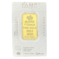 Certified 1 Oz Gold Bar PAMP Suisse