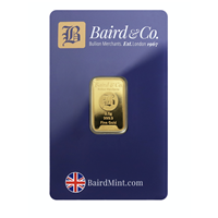 Certified 2.5g Gold Bar Baird 