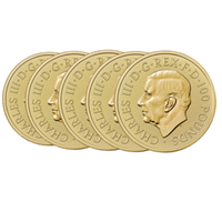 Gold 1 Oz Britannia & Liberty Coin 2025 - 5 Coins 