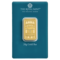 Certified 20g Gold Bar Royal Mint Kaaba Bar