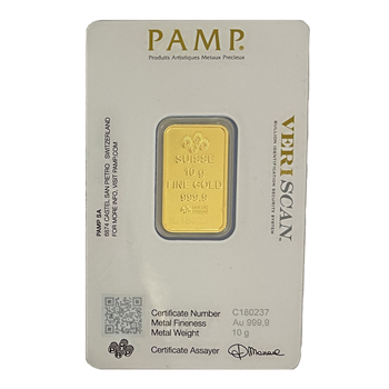 Certified 10g Gold Bar PAMP Suisse