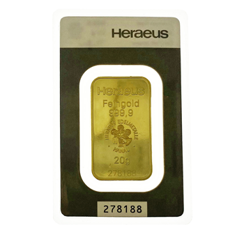 Certified 20g Gold Bar Argor-Heraeus