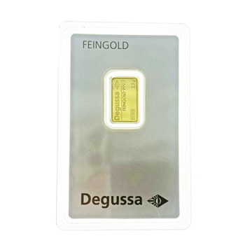 Certified 2.5g Gold Bar Degussa