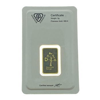 Certified 5g Gold Bar Metalor