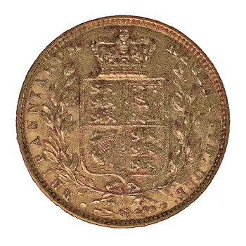 Gold Sovereign Shieldback 1852 London