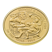1 Oz Gold Britannia Beowulf and Grendel