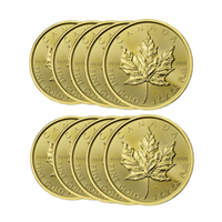 1 Oz Gold Maple - 10 Coin Bundle 