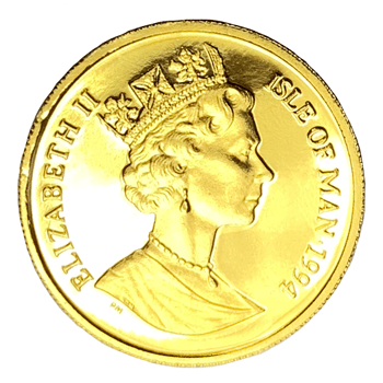 Piedfort Quarter Oz Isle of Man Angel Gold