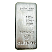 Cast 1Kg Silver Bar Metalor